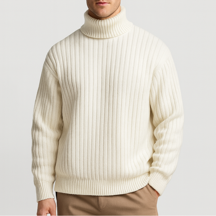 Men’s Ribbed Knit Turtleneck Sweater