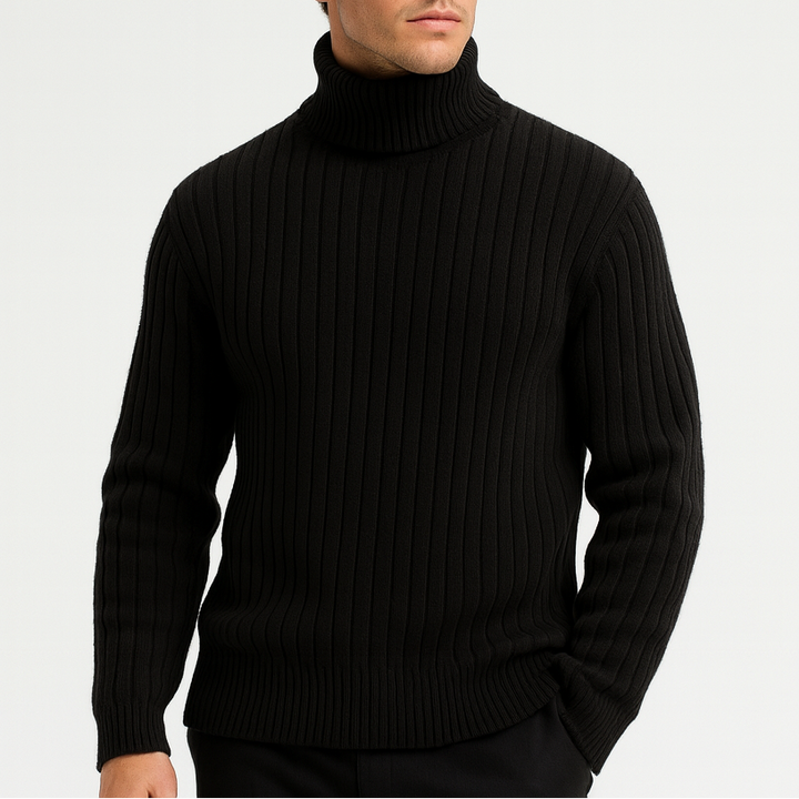 Men’s Ribbed Knit Turtleneck Sweater