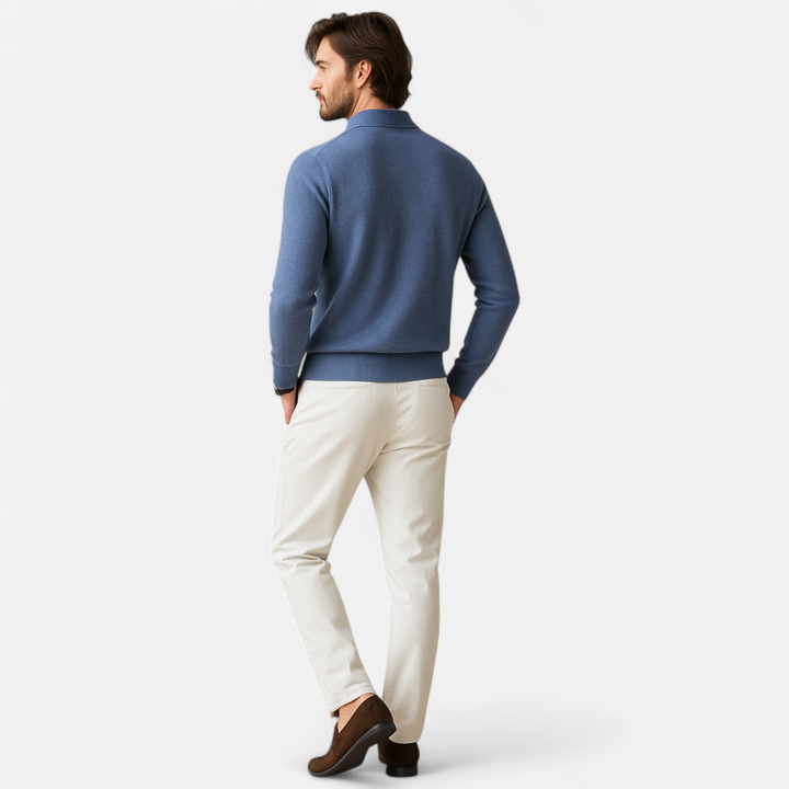 Merino Knit Polo Sweater