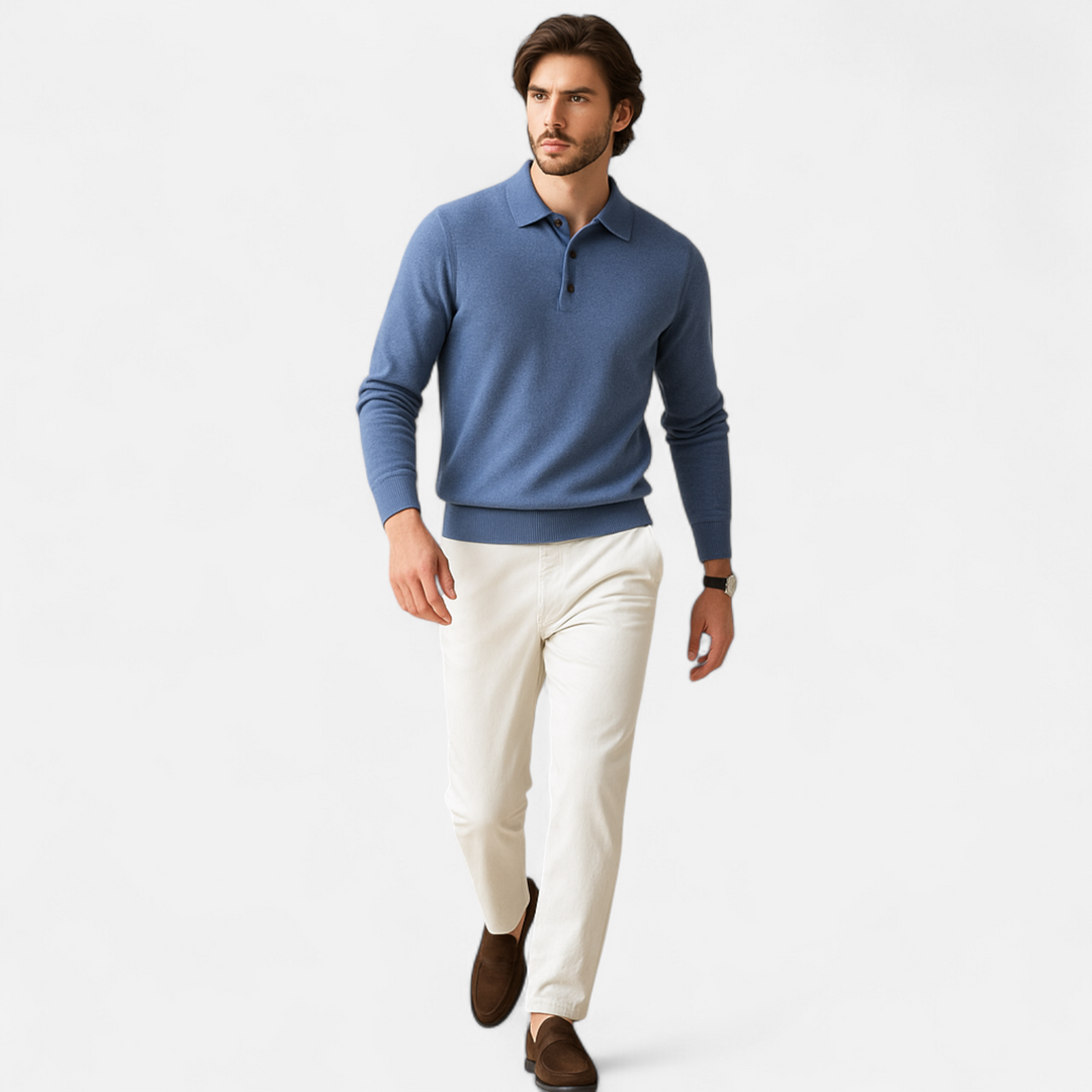 Merino Knit Polo Sweater