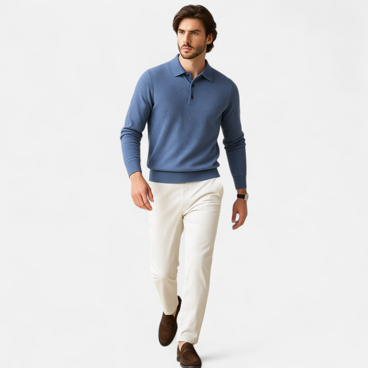 Merino Knit Polo Sweater