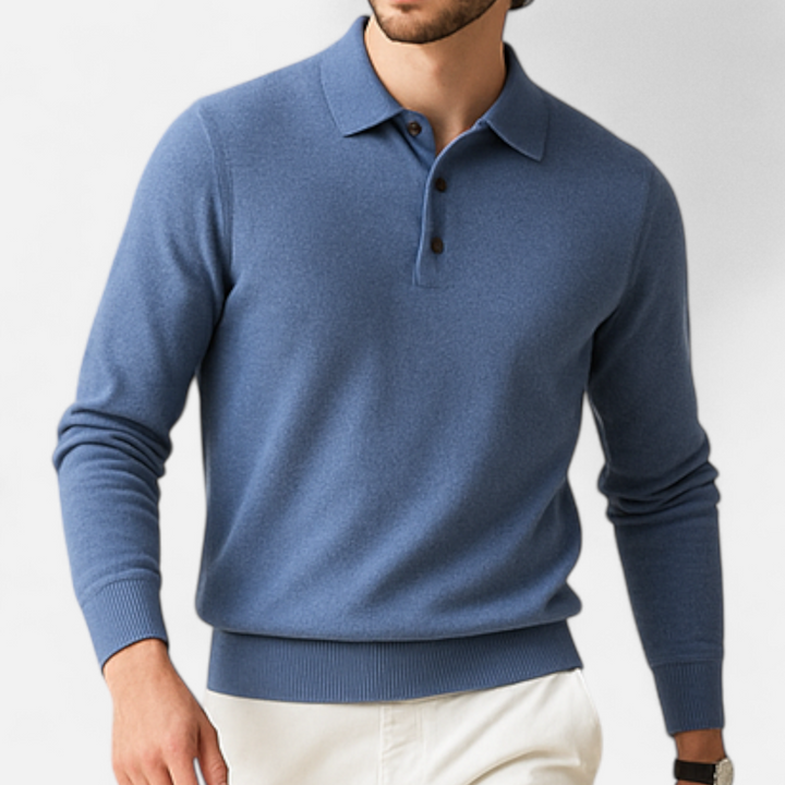 Merino Knit Polo Sweater