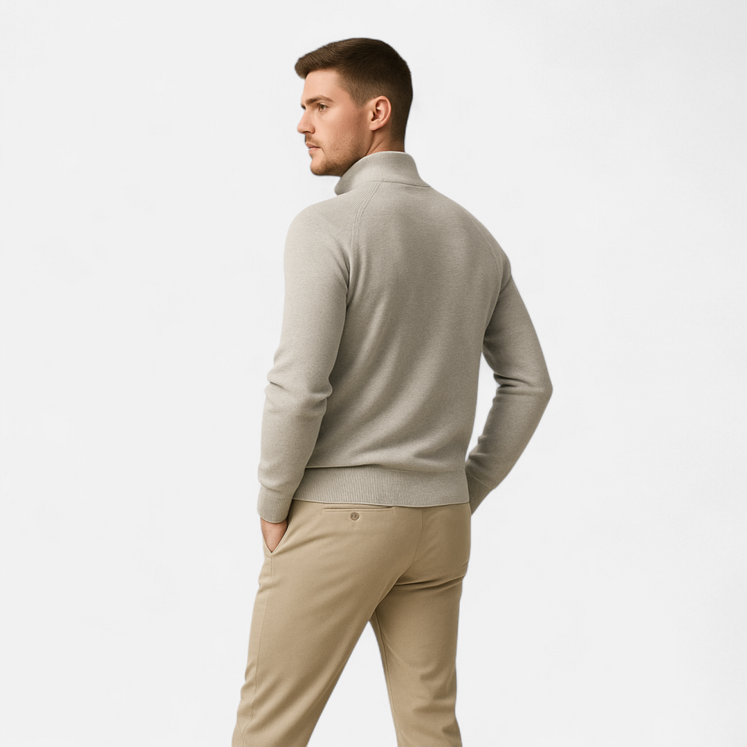 Men’s Textured Half-Zip Knit Sweater