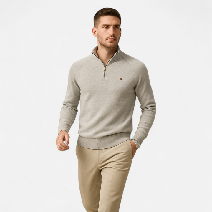Men’s Textured Half-Zip Knit Sweater