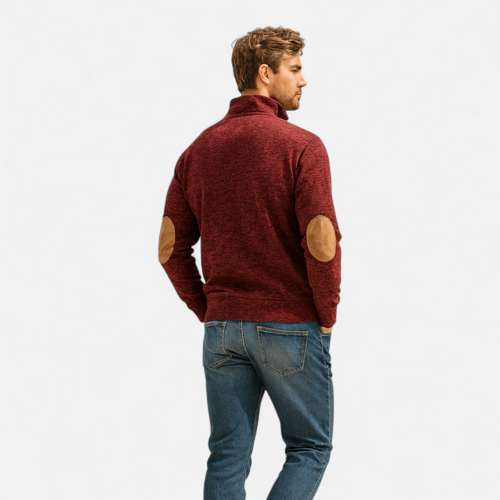 Men’s Stand Collar Button Knit Jumper