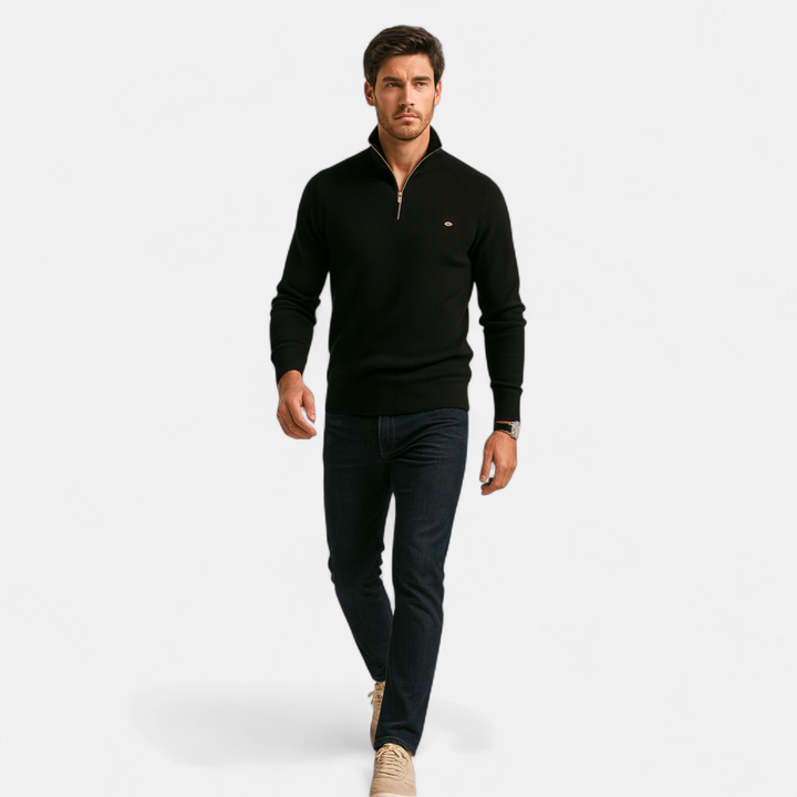 Men’s Textured Half-Zip Knit Sweater