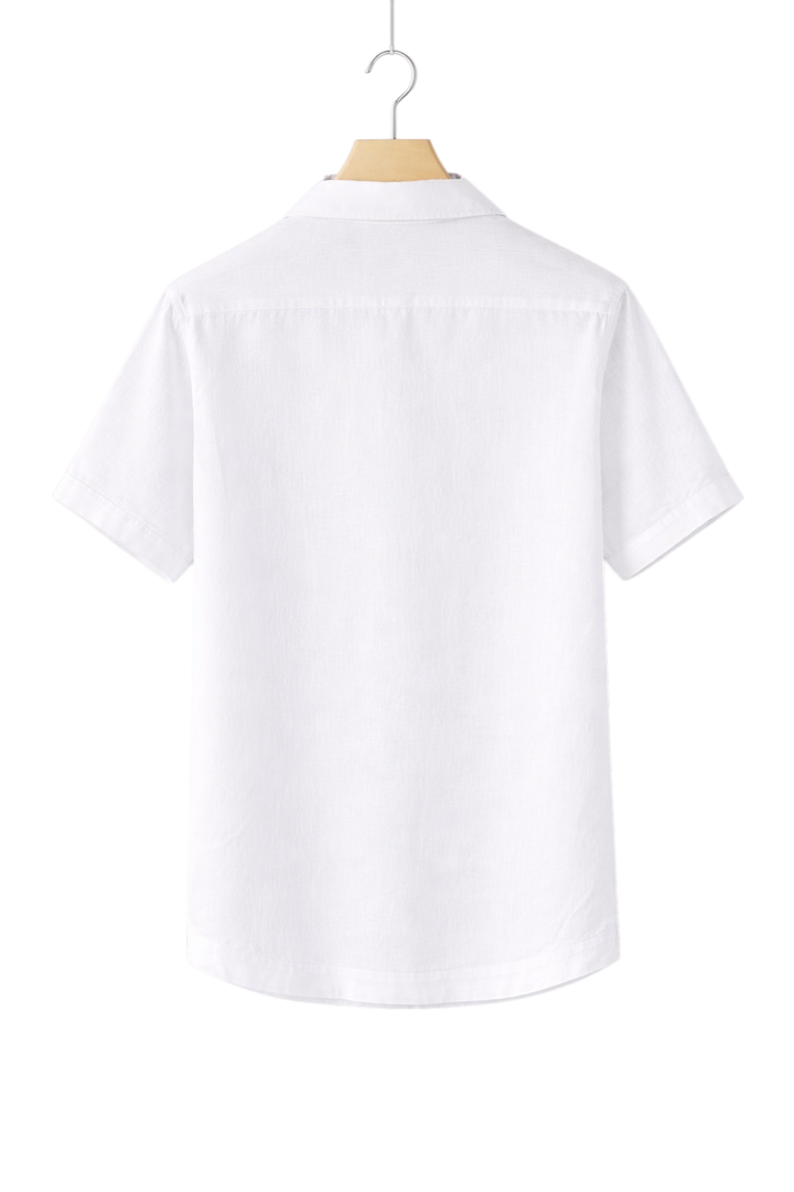 Short-Sleeved Linen-Look Shirt