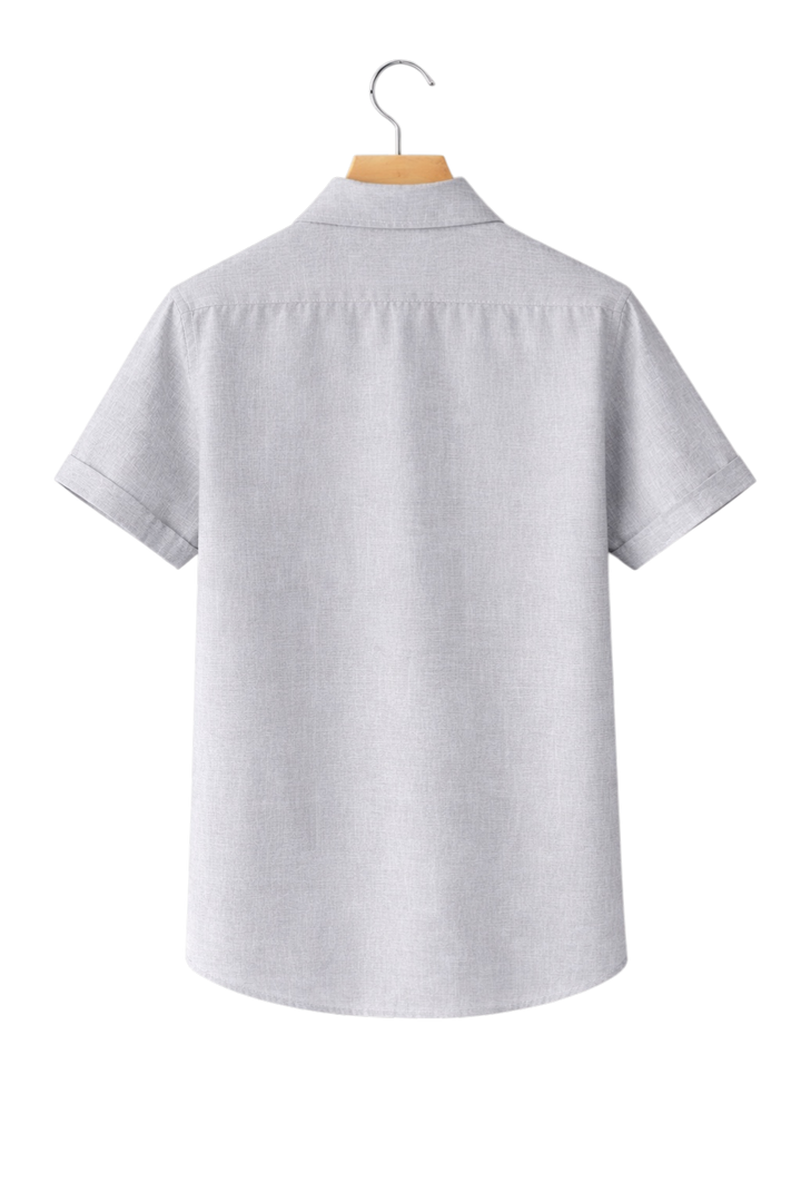 Linen-Look Button-Front Shirt