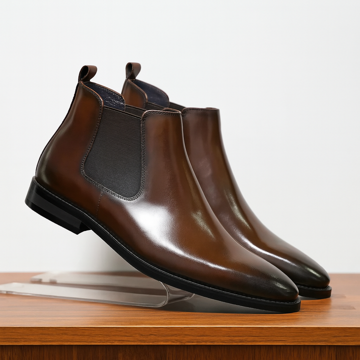 Sleek Leather-Look Chelsea Boots