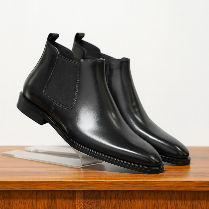 Sleek Leather-Look Chelsea Boots