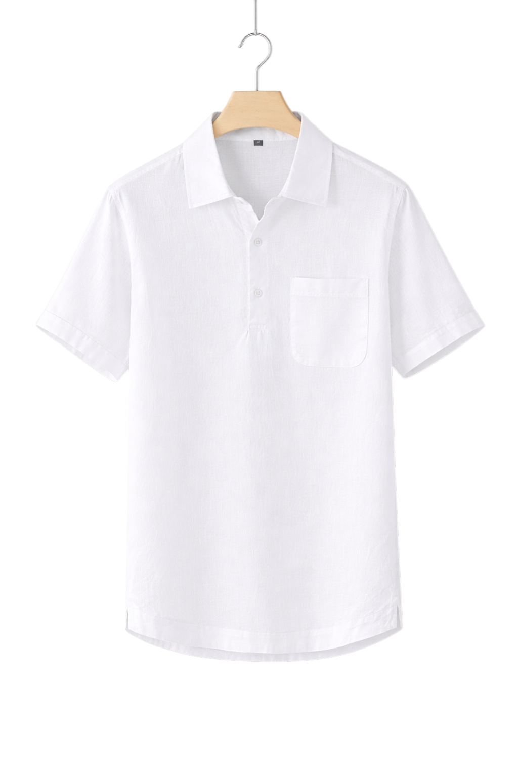 Short-Sleeved Linen-Look Shirt