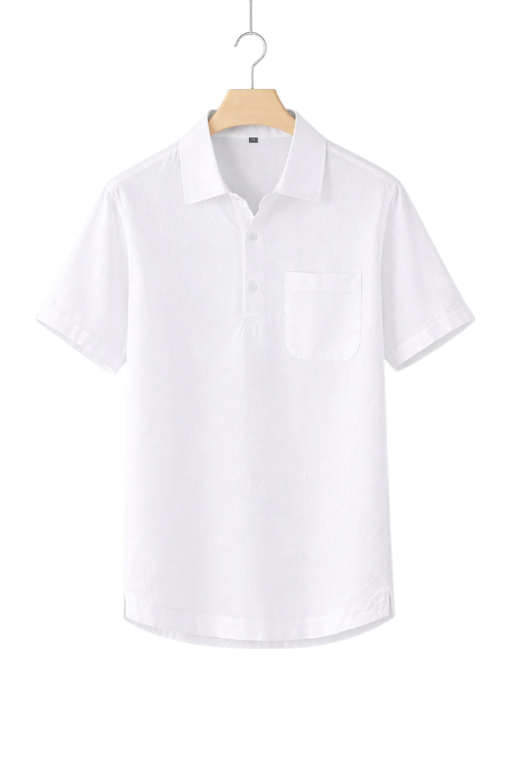 Short-Sleeved Linen-Look Shirt