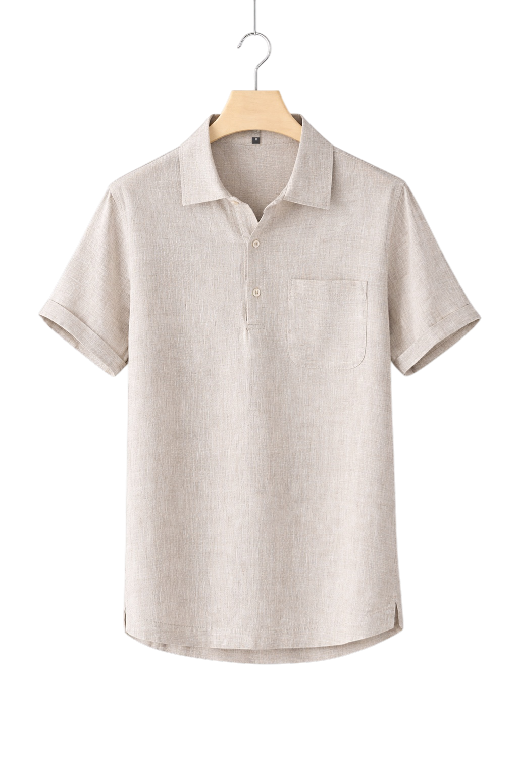 Short-Sleeved Linen-Look Shirt