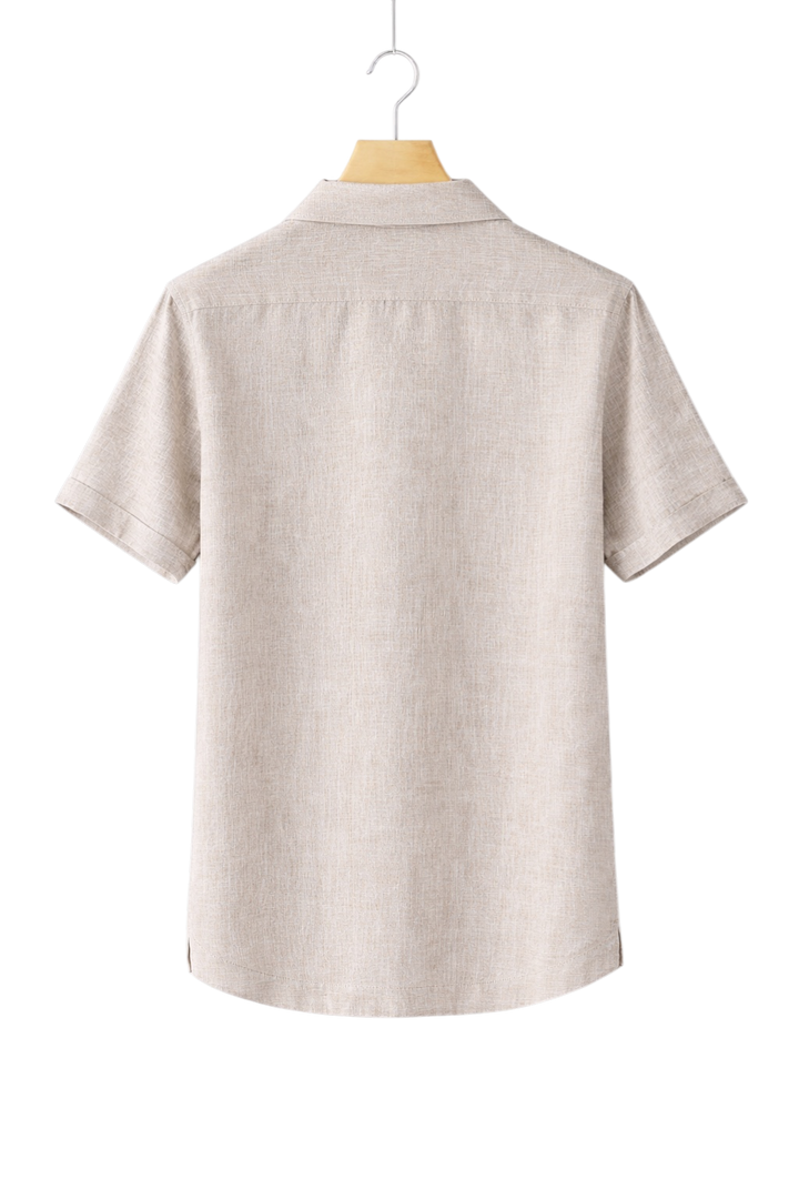 Short-Sleeved Linen-Look Shirt