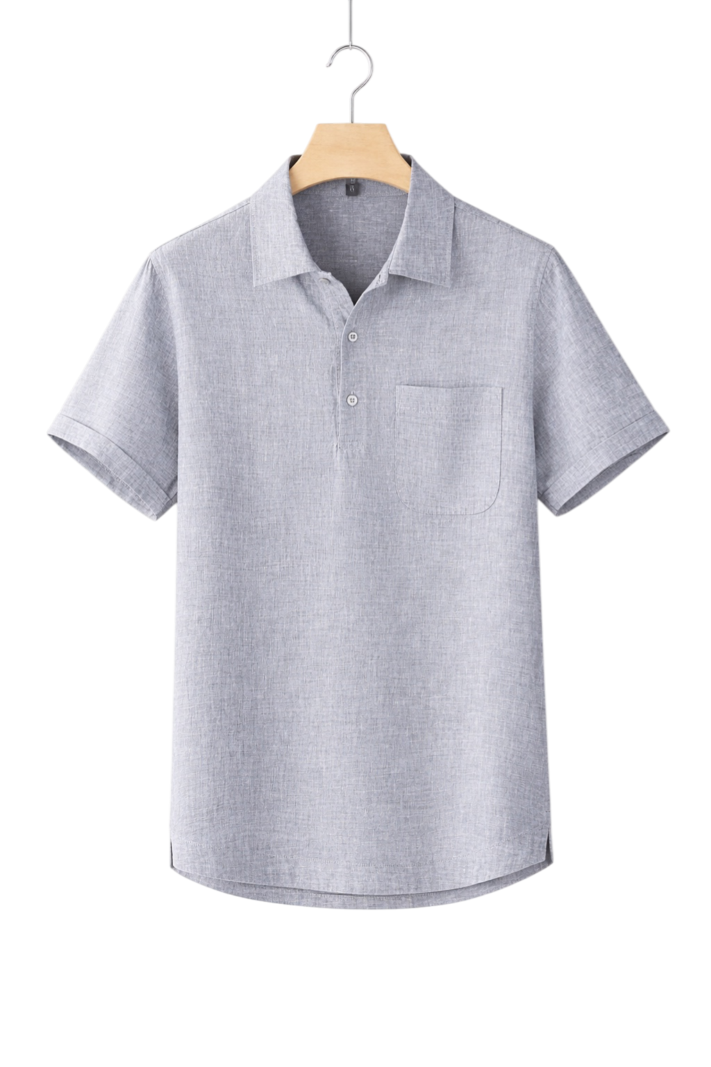 Short-Sleeved Linen-Look Shirt