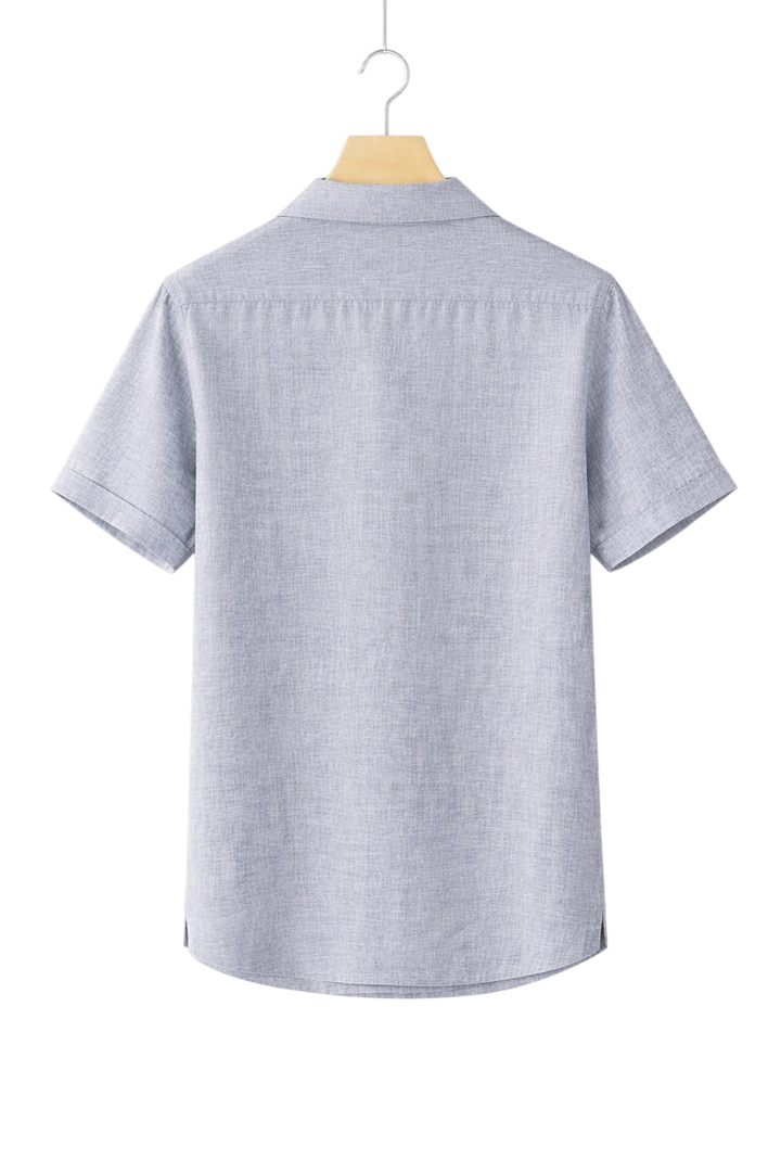 Short-Sleeved Linen-Look Shirt
