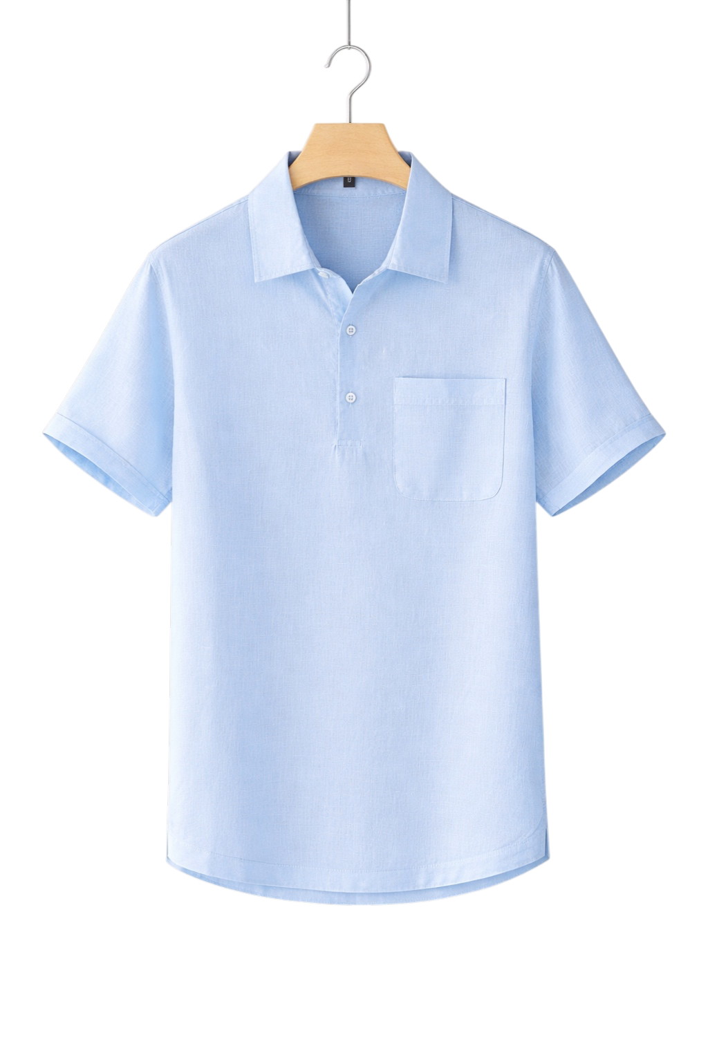 Short-Sleeved Linen-Look Shirt