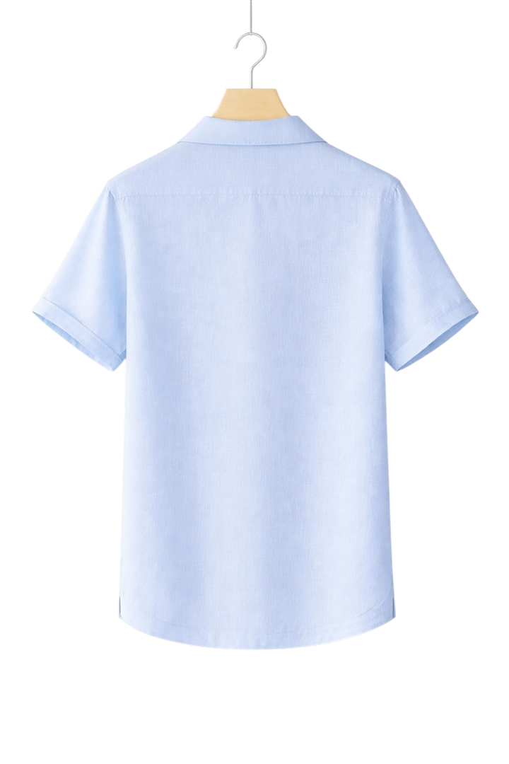 Short-Sleeved Linen-Look Shirt