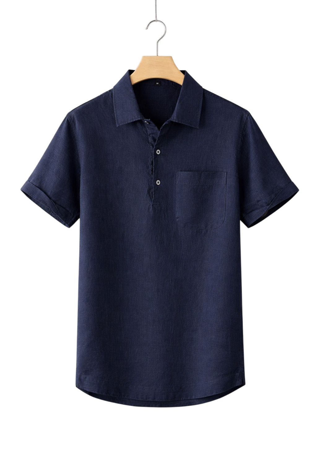 Short-Sleeved Linen-Look Shirt