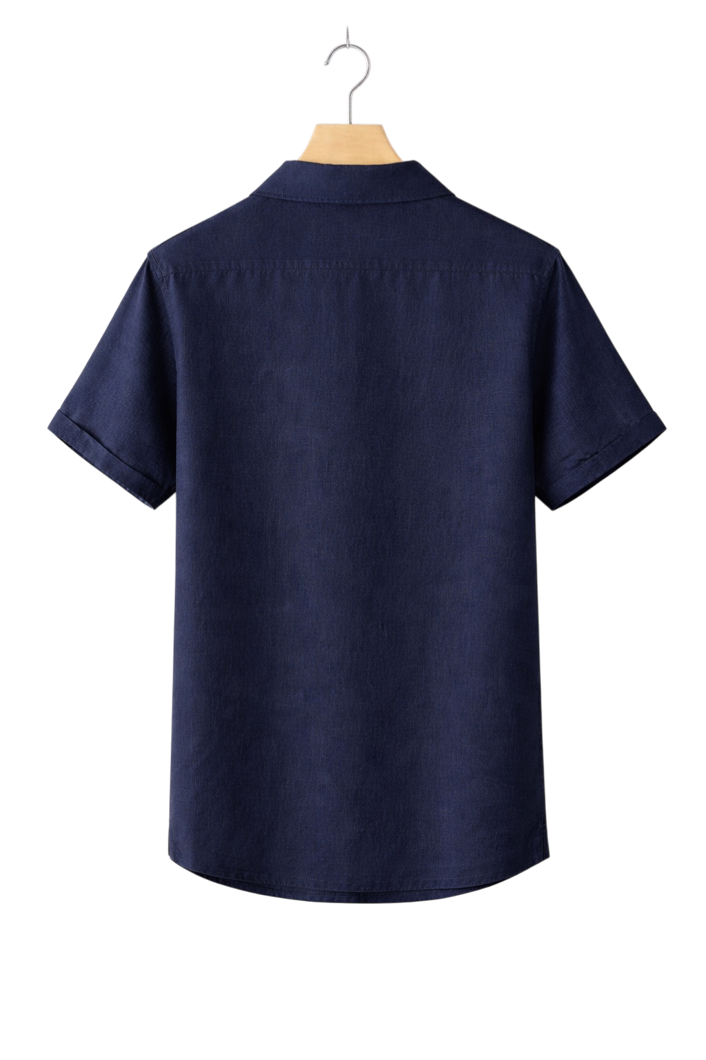 Short-Sleeved Linen-Look Shirt