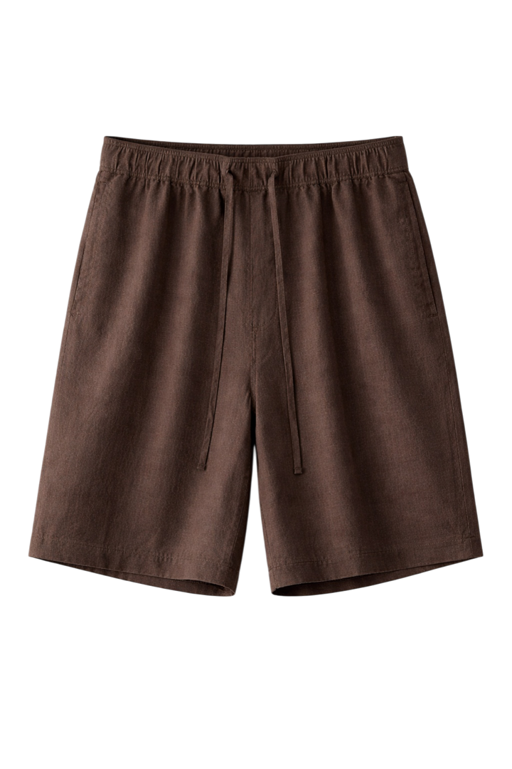 Linen-Look Casual Shorts