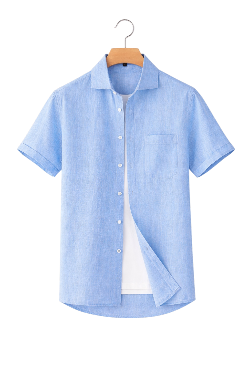 Linen-Look Button-Front Shirt