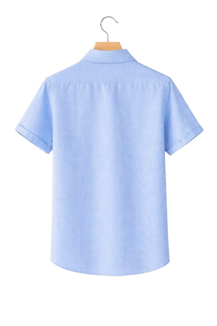 Linen-Look Button-Front Shirt