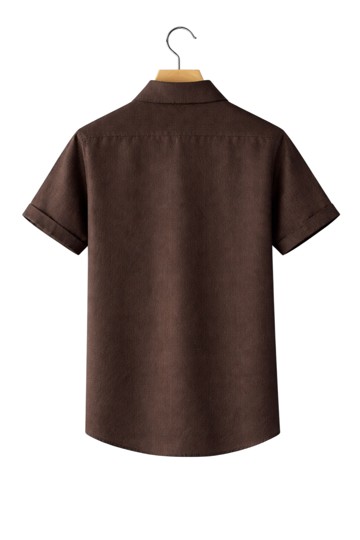Linen-Look Button-Front Shirt