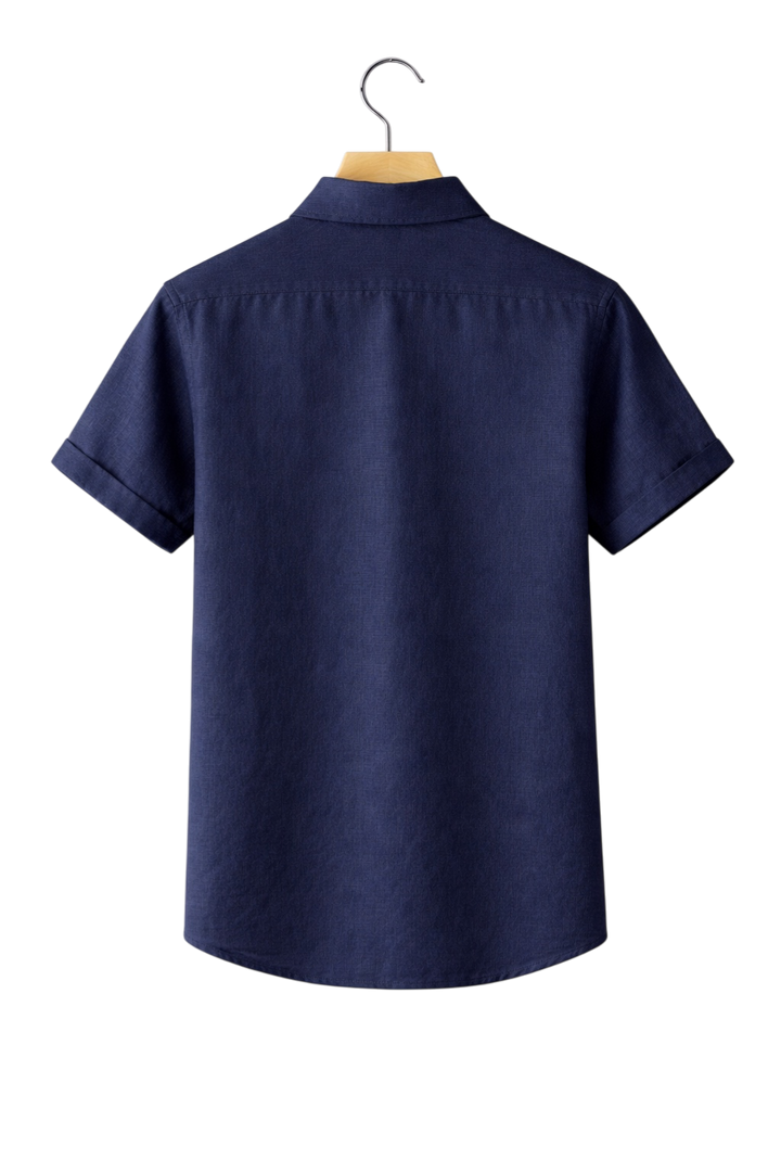 Linen-Look Button-Front Shirt