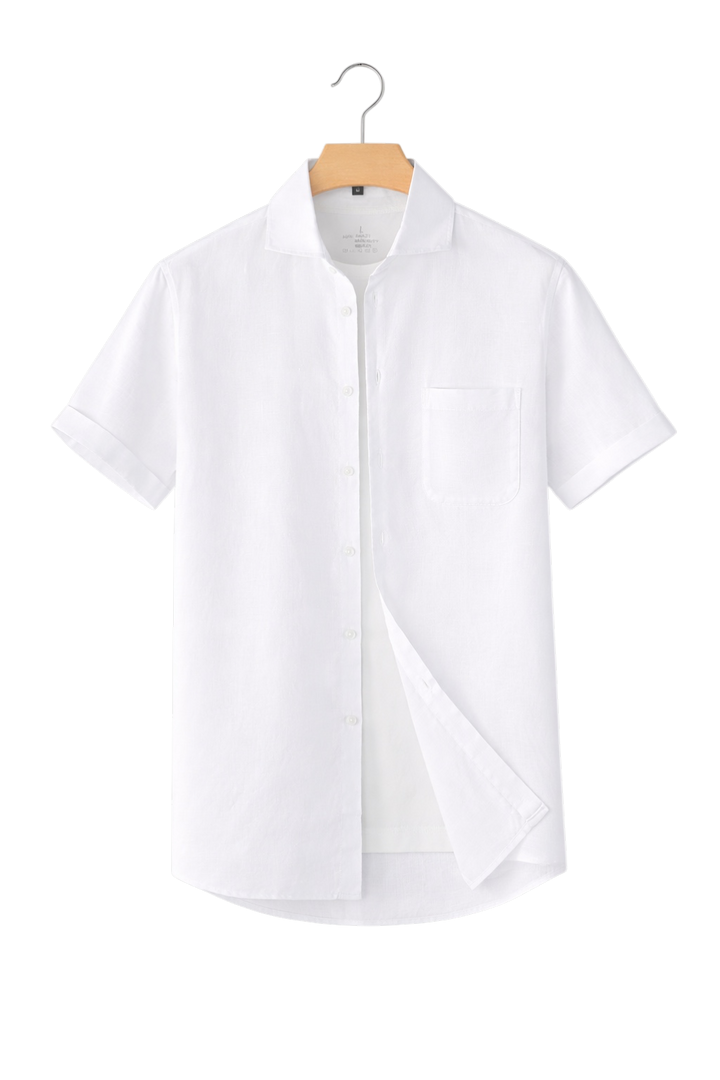 Linen-Look Button-Front Shirt