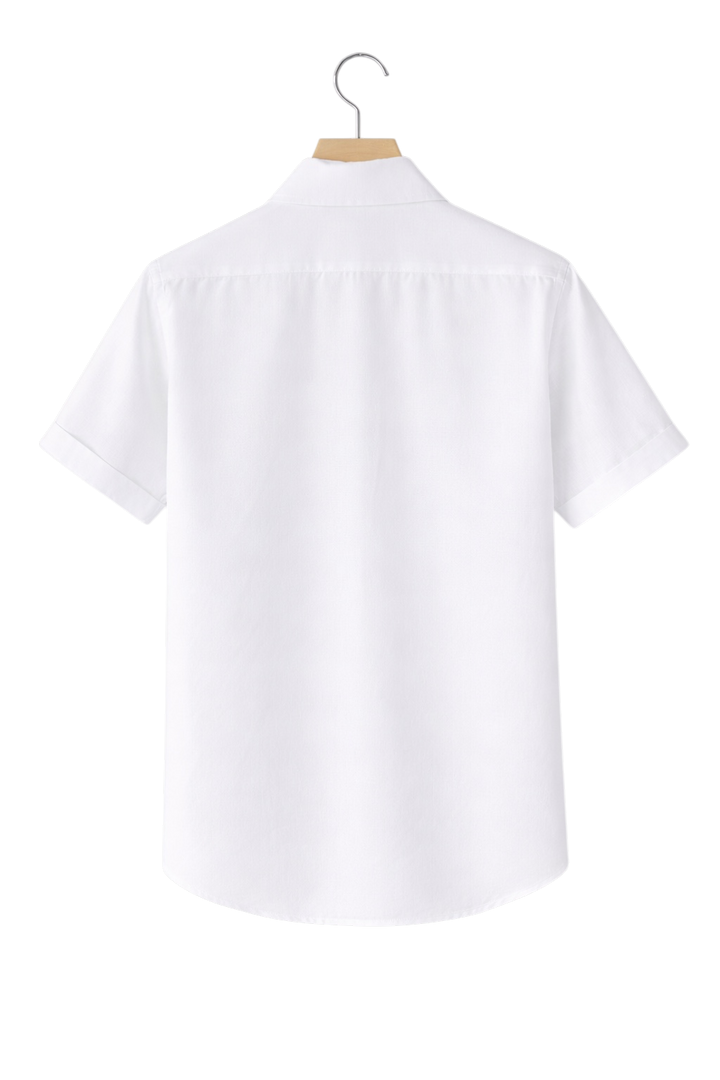 Linen-Look Button-Front Shirt