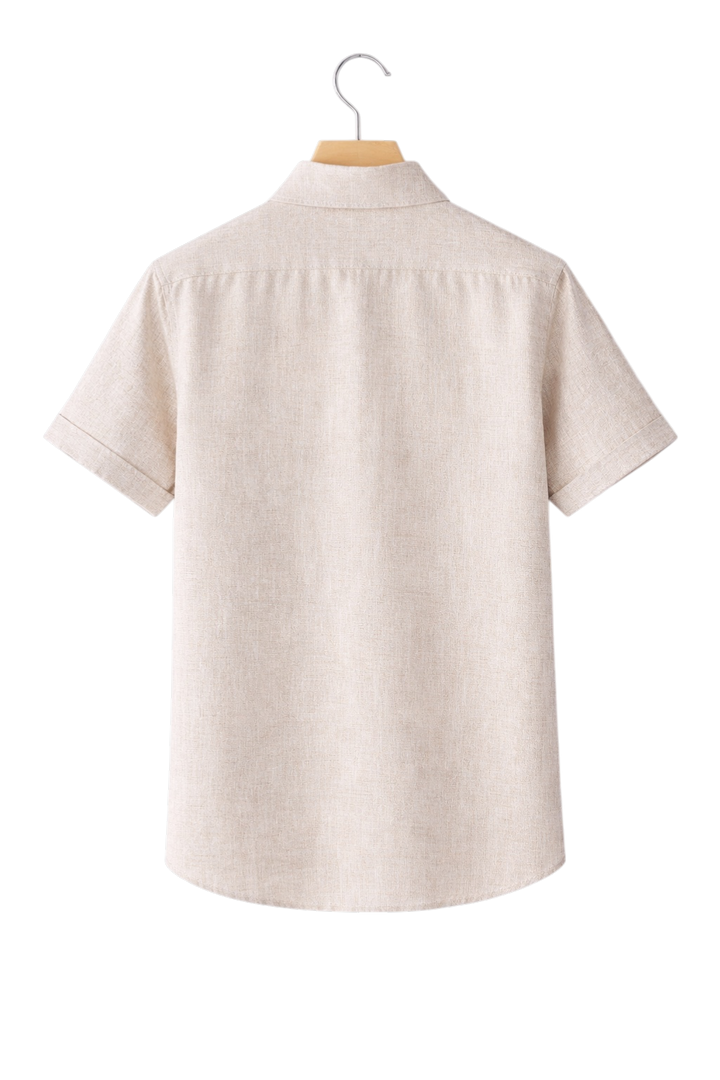 Linen-Look Button-Front Shirt