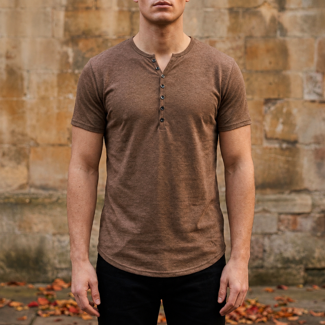 Henley Cotton-Blend T-Shirt