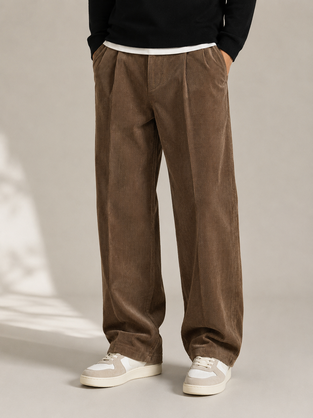 Wide-Leg Corduroy Trousers