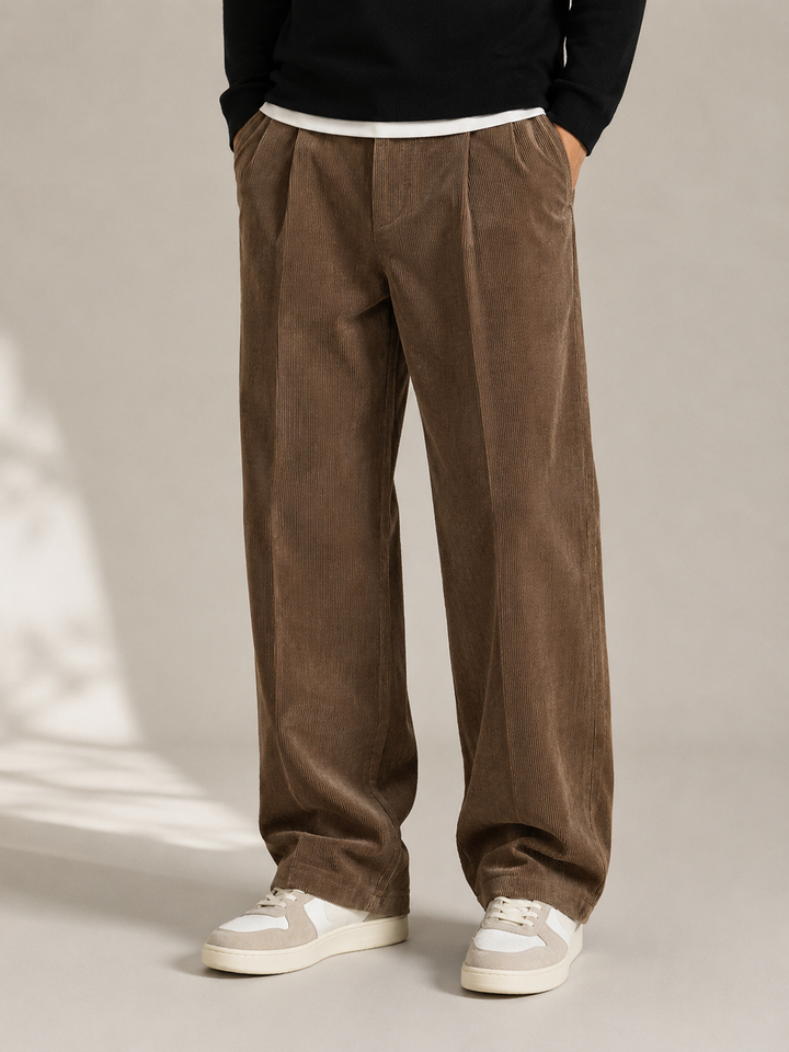 Wide-Leg Corduroy Trousers