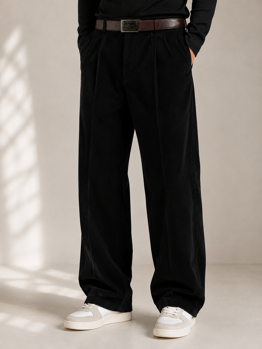 Wide-Leg Corduroy Trousers