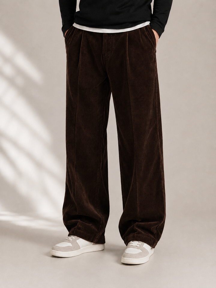 Wide-Leg Corduroy Trousers