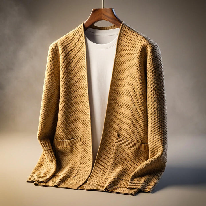 Men’s Honeycomb Knit woven-knit Cardigan