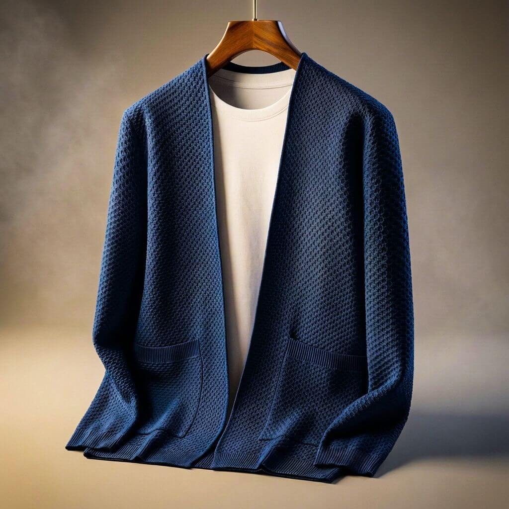 Men’s Honeycomb Knit woven-knit Cardigan