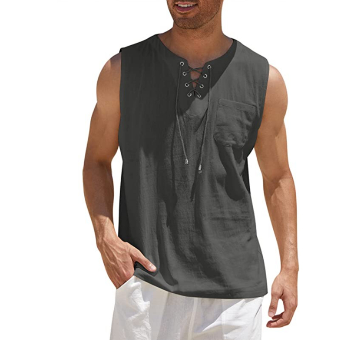 Sleeveless Drawstring Summer Top