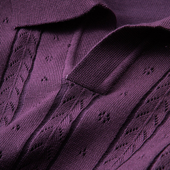 Textured Knit Viscose Polo