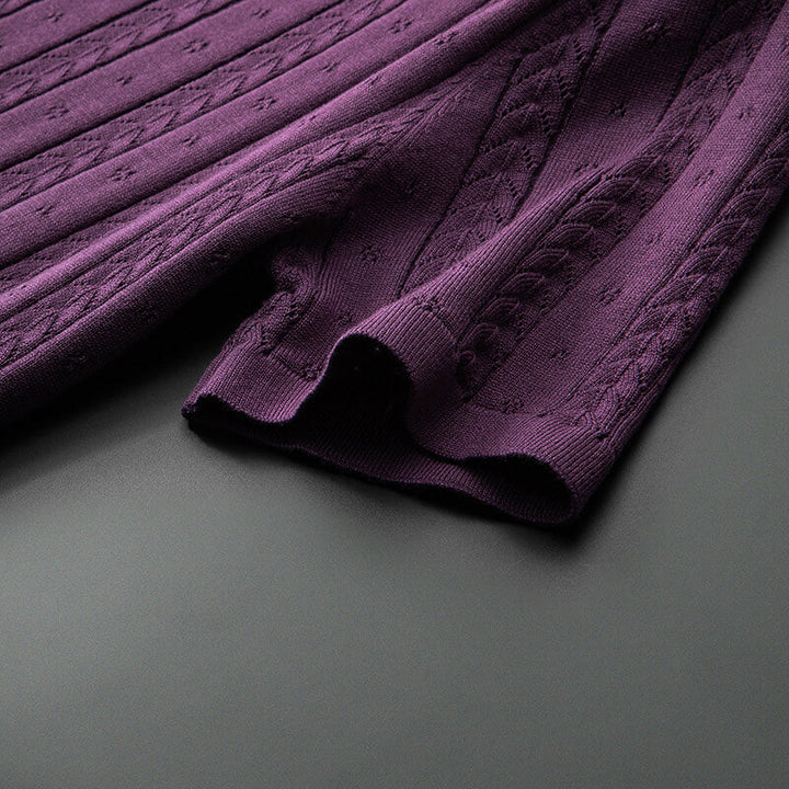 Textured Knit Viscose Polo