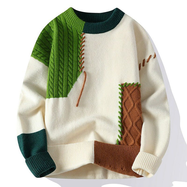 Men’s Contrast Stitch Knit Sweater