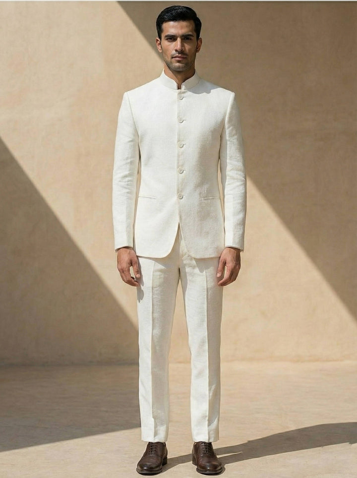 Nehru Collar Two-Piece Suit Set
