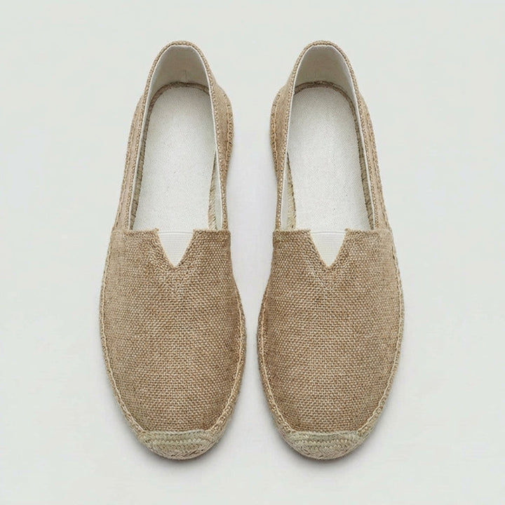 Linen-Texture Espadrille Loafers