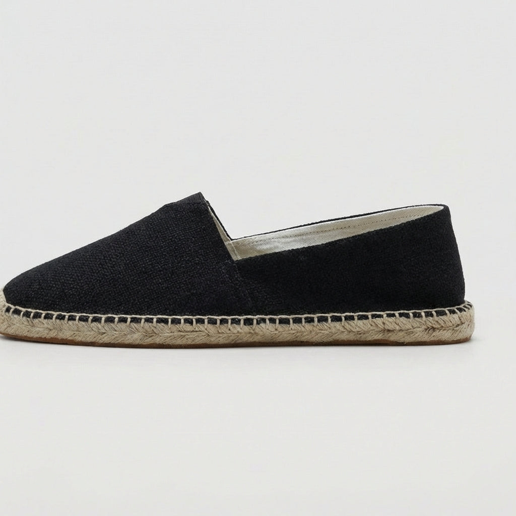 Linen-Texture Espadrille Loafers