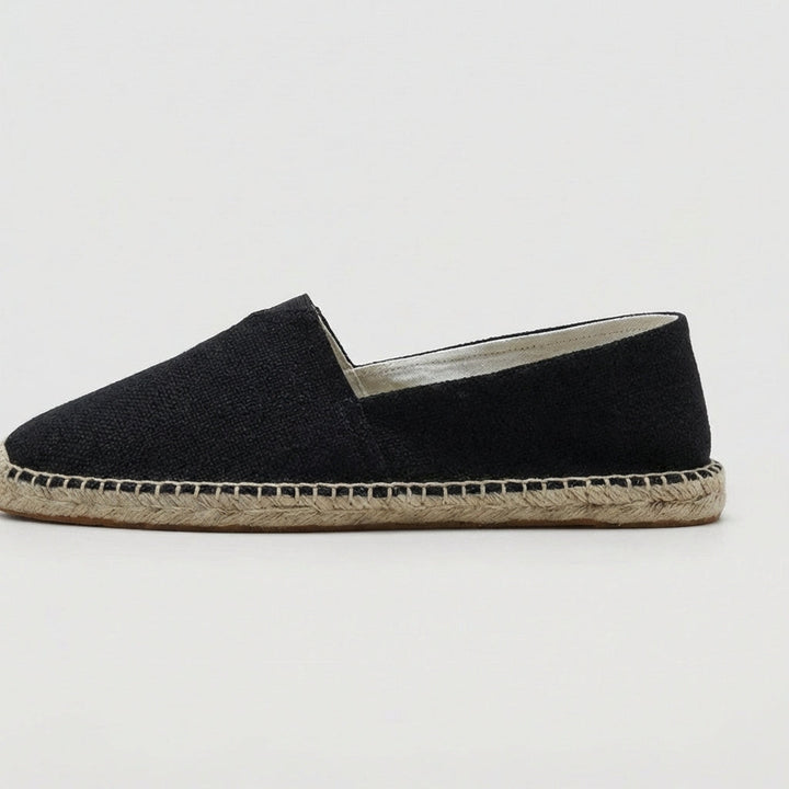 Linen-Texture Espadrille Loafers
