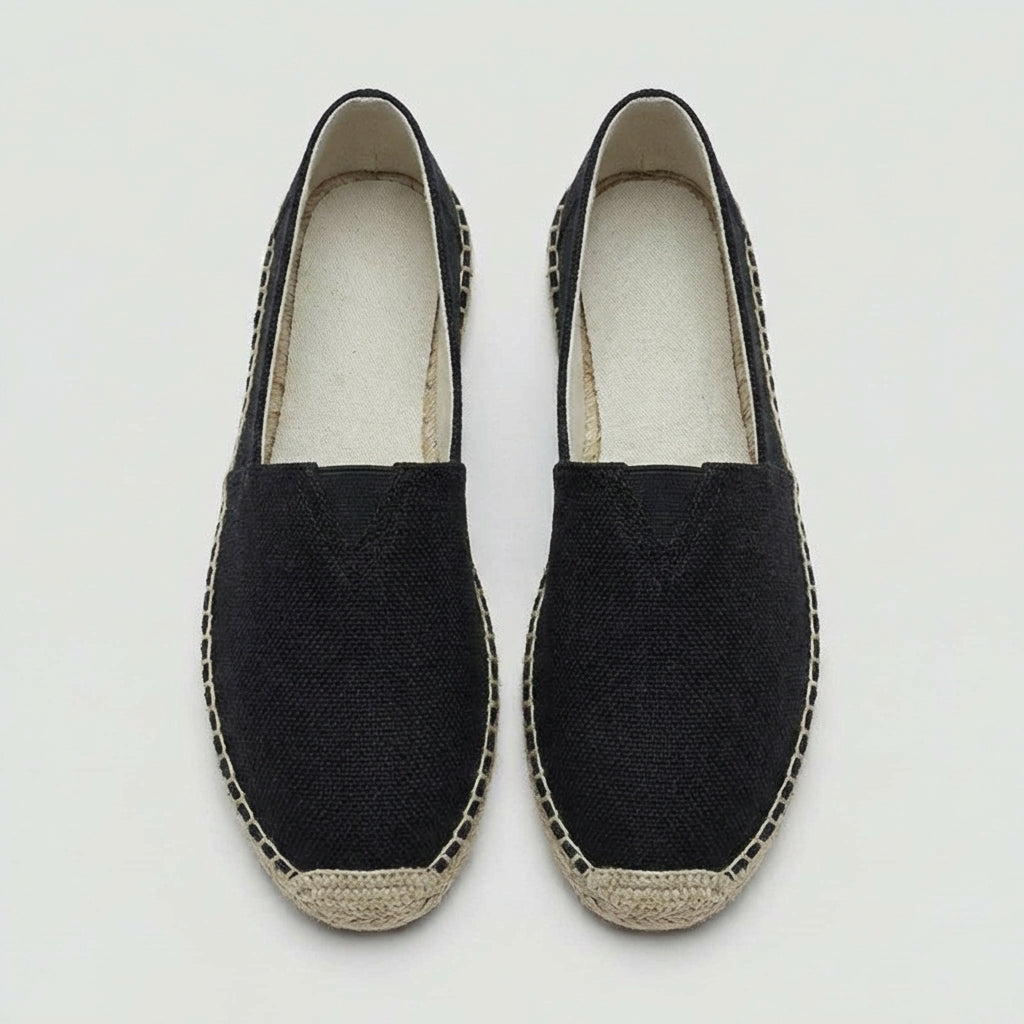 Linen-Texture Espadrille Loafers