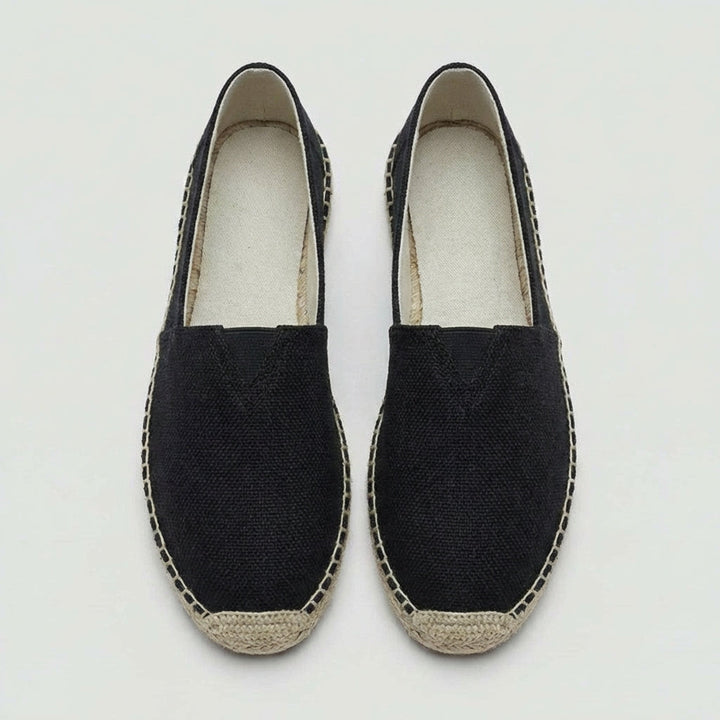 Linen-Texture Espadrille Loafers
