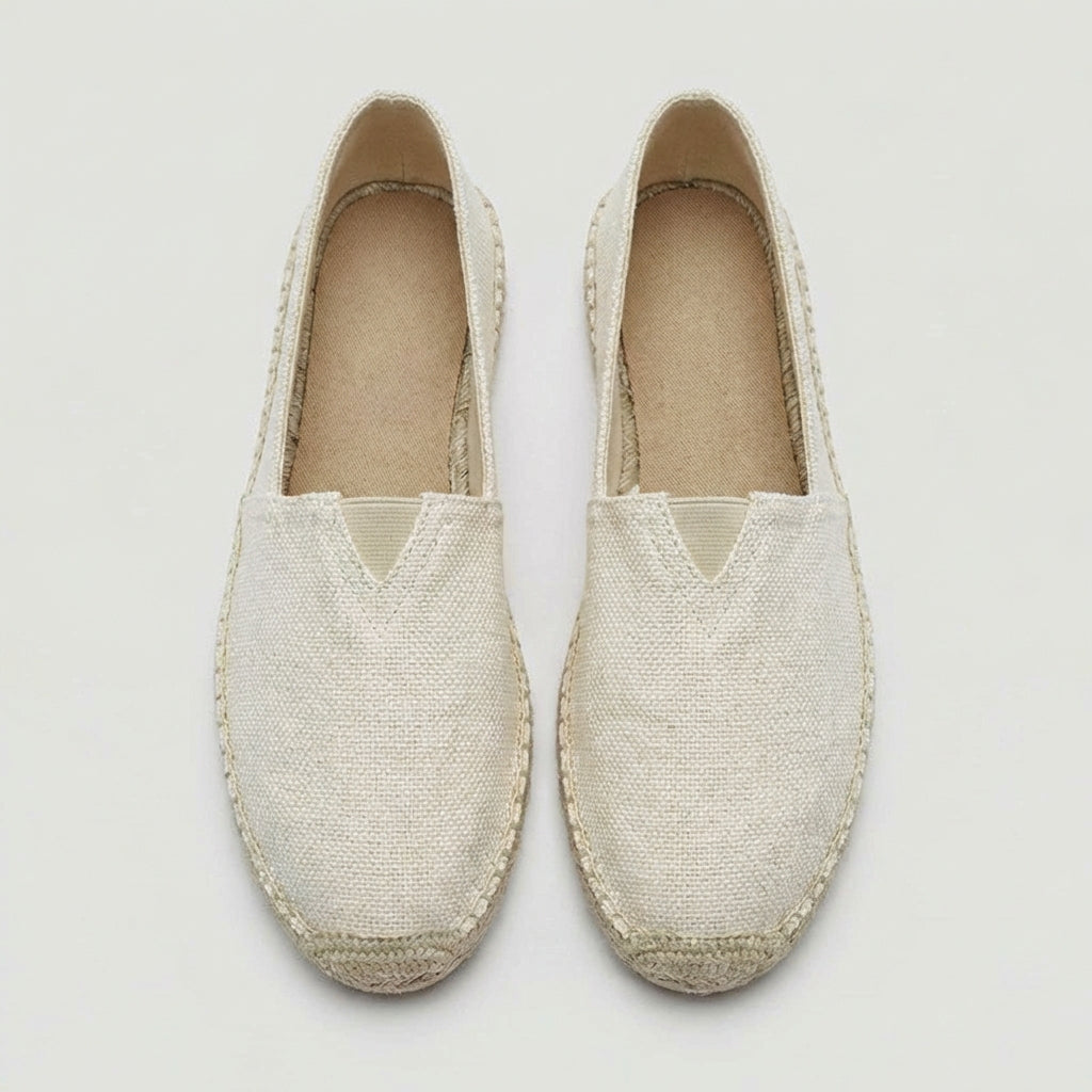 Linen-Texture Espadrille Loafers